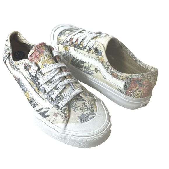 Vans UltraCush Skate Canvas Shoes Floral Glitter Shoelace Womens 5.5 Sneaker New - Picture 1 of 11